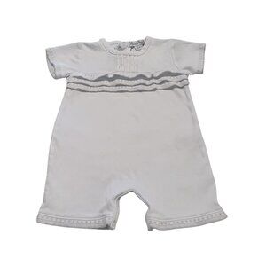 NWOT Kissy Kissy Baby White Short Sleeve Romper Size 3-6 M